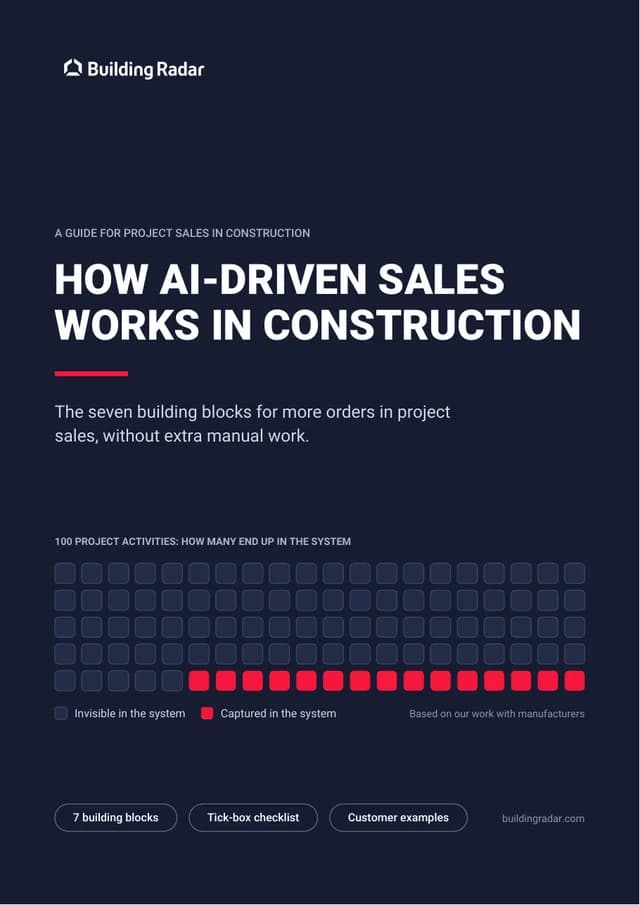 Cover of the guide “How AI-driven sales works in construction”