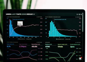 Desktop mit Analyse-Dashboard