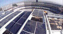 Solar panels installed on the Levi’s Stadium are a part of the Super Bowl technology