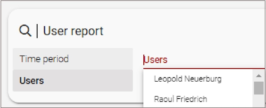 user report filter