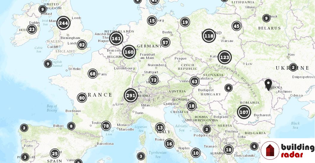 Renewable energy projects in Europe by Building Radar